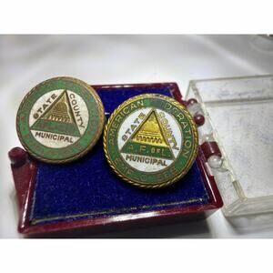 Vintage AFSCME American Federation State County Municipal Employees Pin Lot of 2